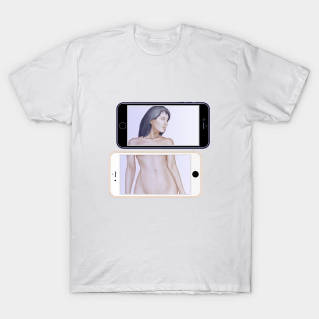 Illustration Logo – Phone Imaged Girl T-Shirt by XCOLLECTION